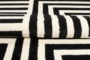 DREAM Tapis Moderne Optique Rayures Géométrique Noir Blanc Fin