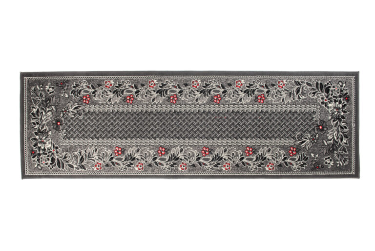 Tapis De Passage Dream Traditionnel Gris Motif Floral
