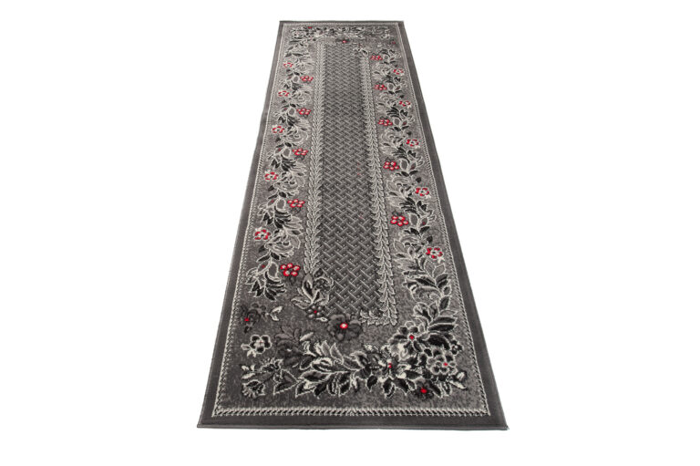 Tapis De Passage Dream Traditionnel Gris Motif Floral