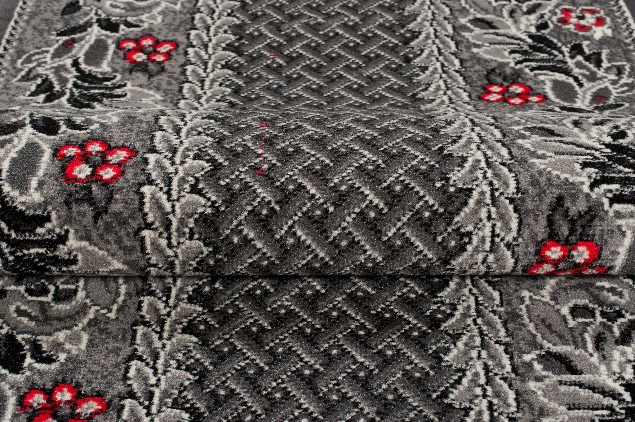 Tapis De Passage Dream Traditionnel Gris Motif Floral