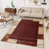 DREAM Tapis Moderne Carreaux Rectangles Marron Foncé Beige Fin