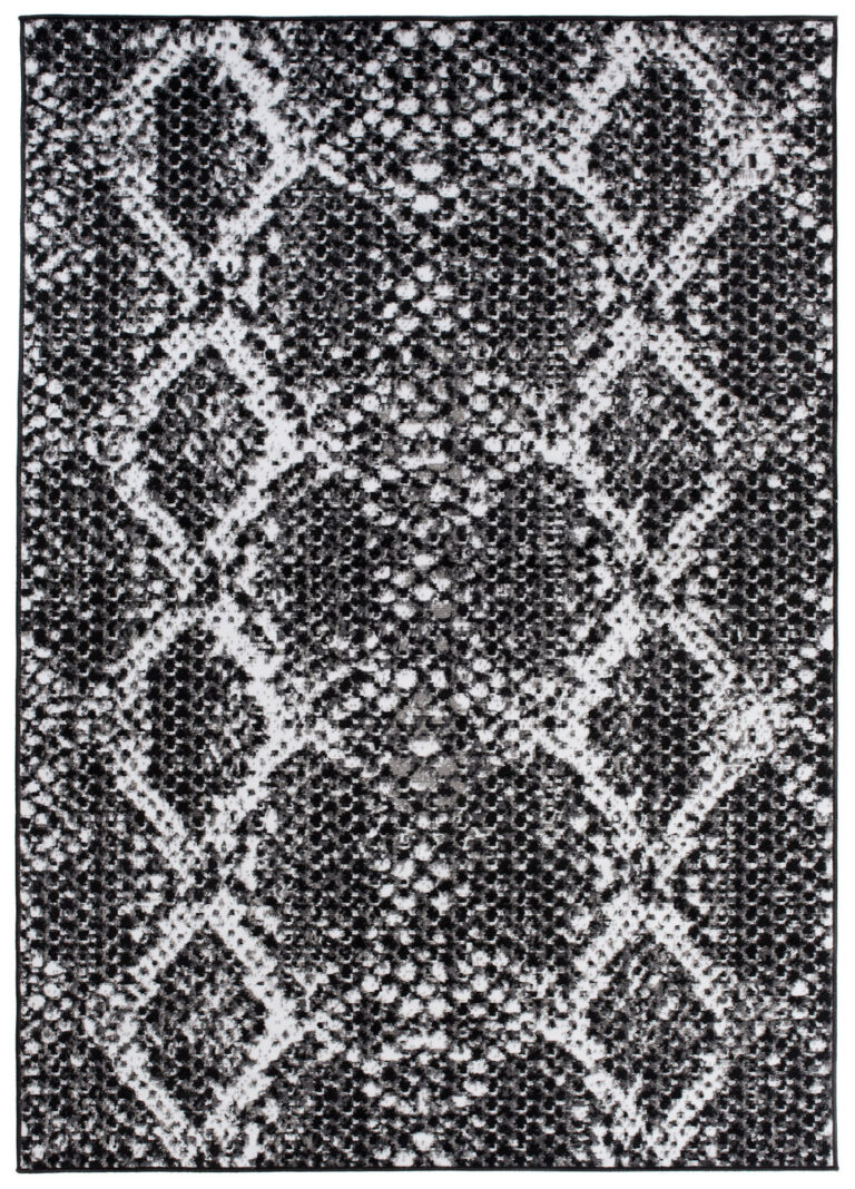DREAM Tapis Moderne Serpent Moucheté Noir Blanc Fin
