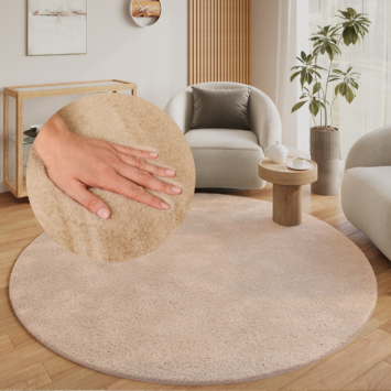 Tapis Lumi Rond Beige Antidérapant