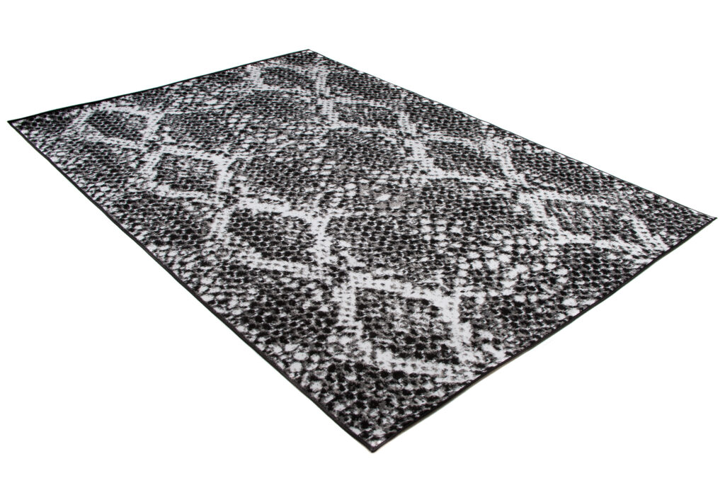 DREAM Tapis Moderne Serpent Moucheté Noir Blanc Fin