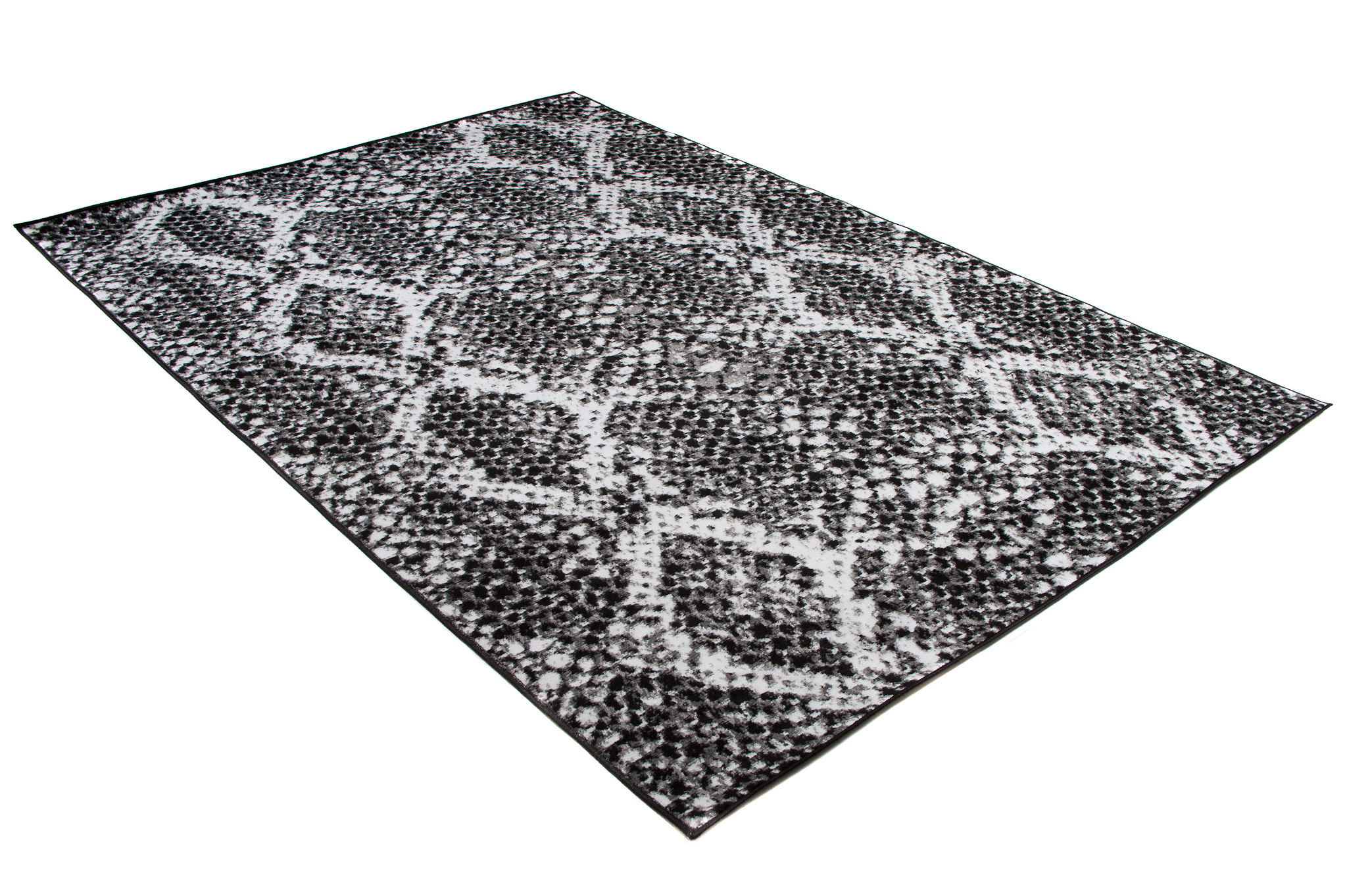 DREAM Tapis Moderne Serpent Moucheté Noir Blanc Fin