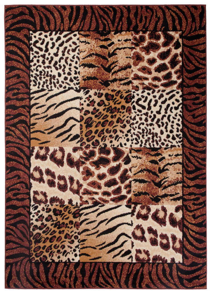 DREAM Tapis Moderne Animal Sauvage Tigre Panthère Marron Beige Fin