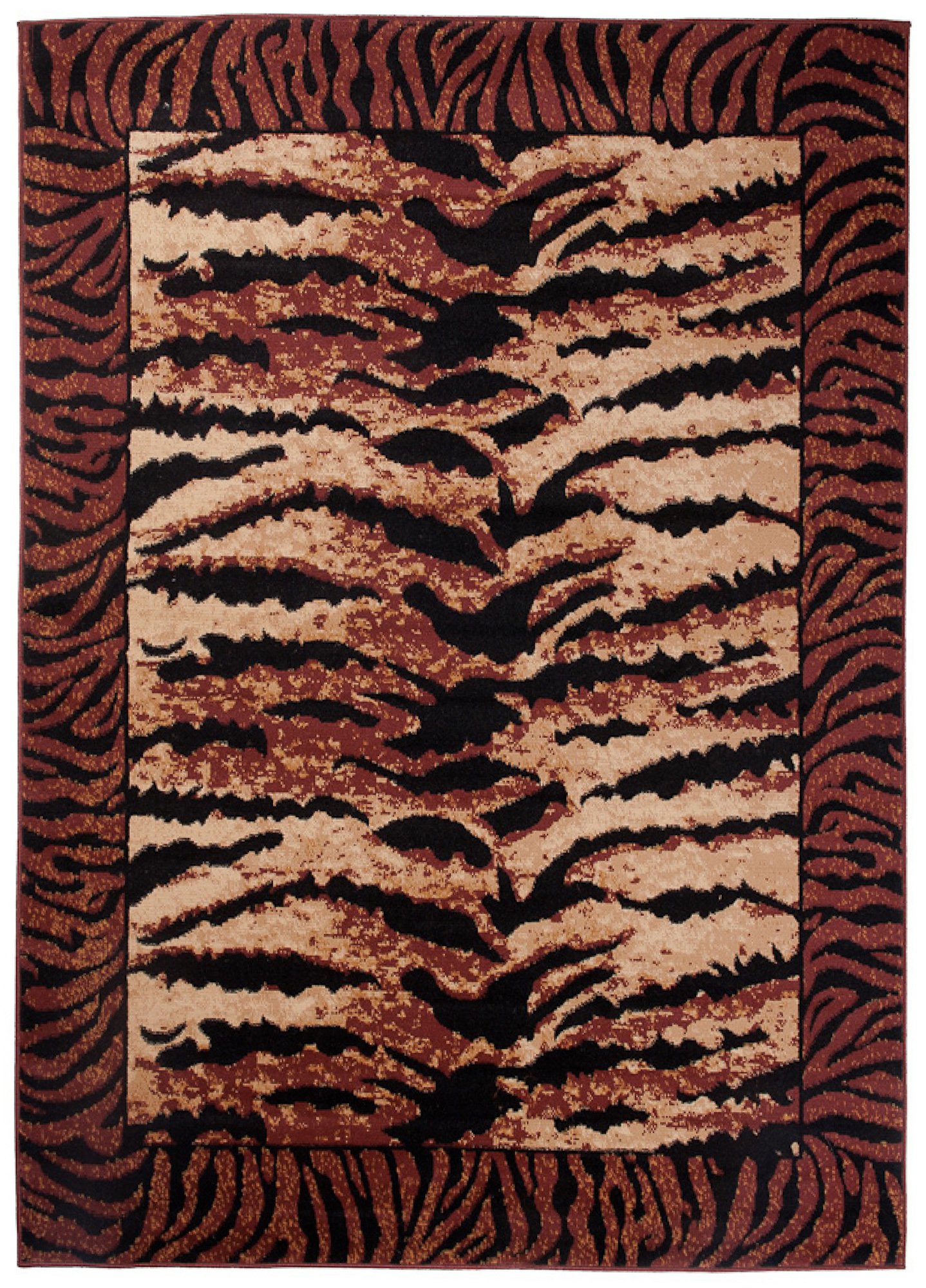 DREAM  Tapis Moderne Animal Sauvage Tigre Marron Noir Fin