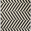 DREAM Tapis Moderne Optique Rayures Noir Blanc Fin