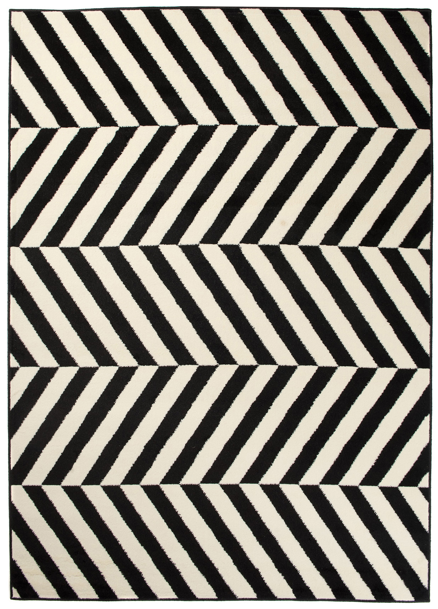 DREAM Tapis Moderne Optique Rayures Noir Blanc Fin