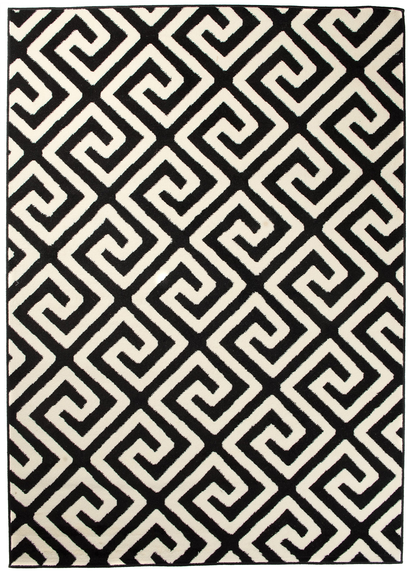 DREAM Tapis Moderne Optique Géométrique Noir Blanc Fin