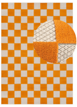 Tapis Extérieur Checker Crème Orange