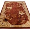 ATLAS Tapis Moderne Floral Feuilles Marron Beige  Fin
