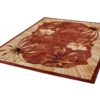 ATLAS Tapis Moderne Floral Feuilles Marron Beige  Fin