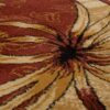 ATLAS Tapis Moderne Floral Feuilles Marron Beige  Fin