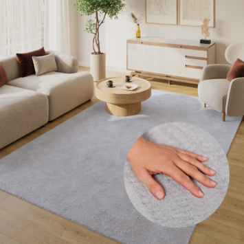 Tapis Lumi Gris Clair Antidérapant
