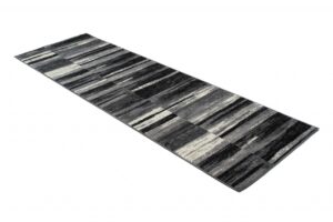 Tapis De Passage Dream Abstrait Gris Noir Lignes