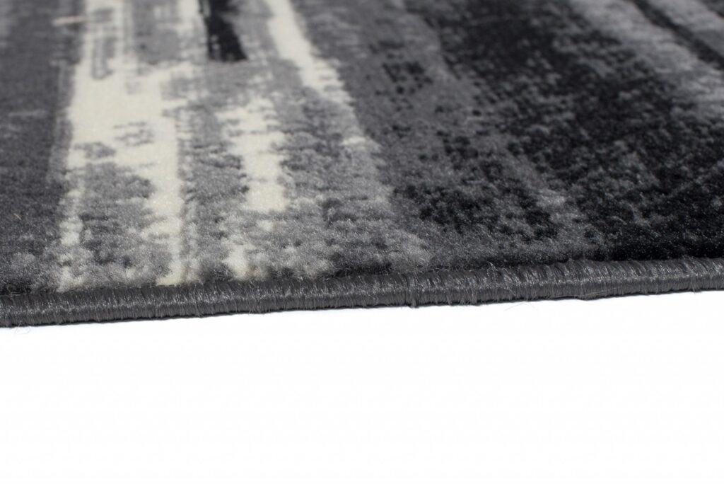 Tapis De Passage Dream Abstrait Gris Noir Lignes