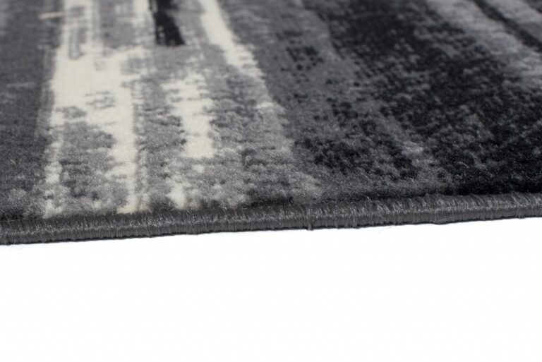 Tapis De Passage Dream Abstrait Gris Noir Lignes