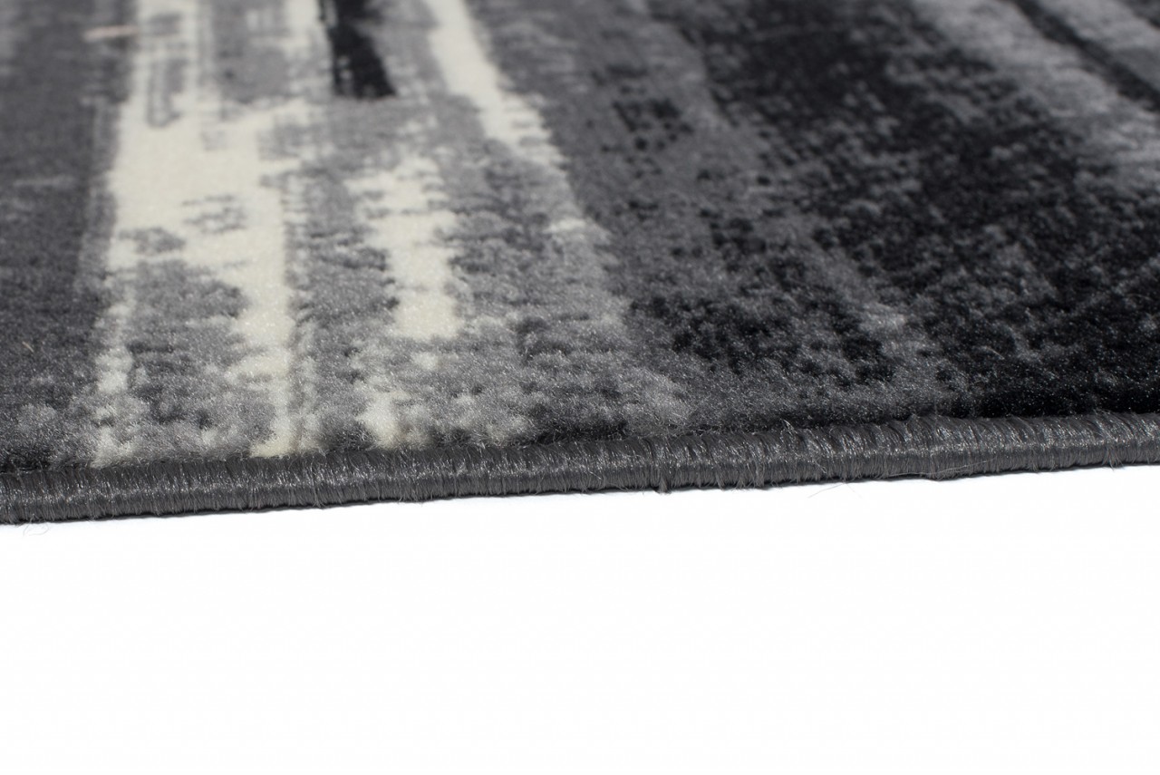 Tapis De Passage Dream Abstrait Gris Noir Lignes