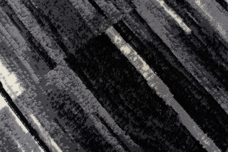 Tapis De Passage Dream Abstrait Gris Noir Lignes