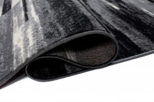 Tapis De Passage Dream Abstrait Gris Noir Lignes