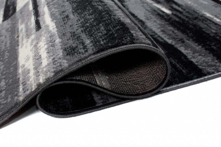 Tapis De Passage Dream Abstrait Gris Noir Lignes