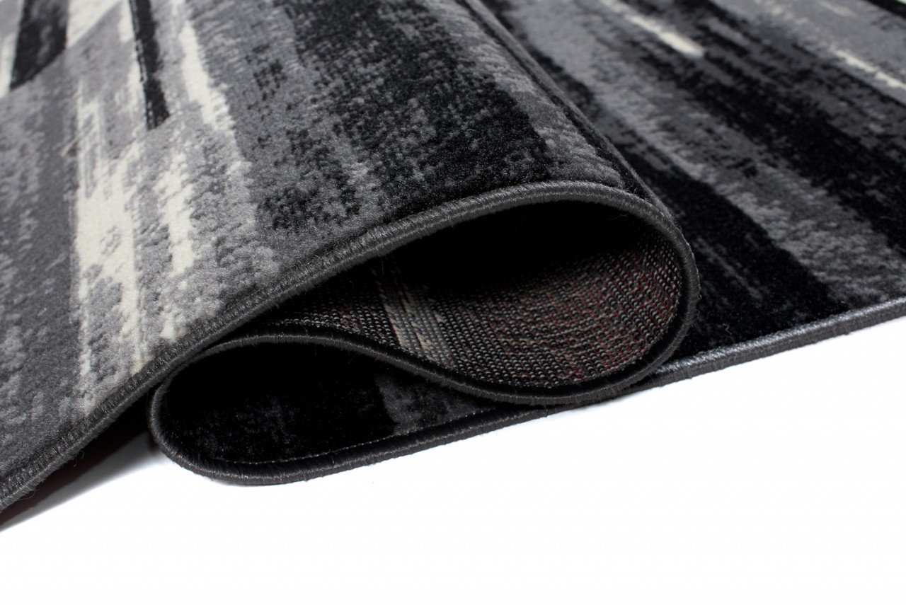 Tapis De Passage Dream Abstrait Gris Noir Lignes
