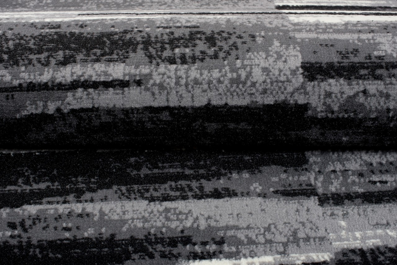 Tapis De Passage Dream Abstrait Gris Noir Lignes