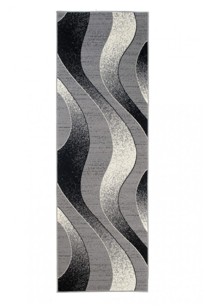Tapis De Passage Dream Moderne Gris Clair Vagues