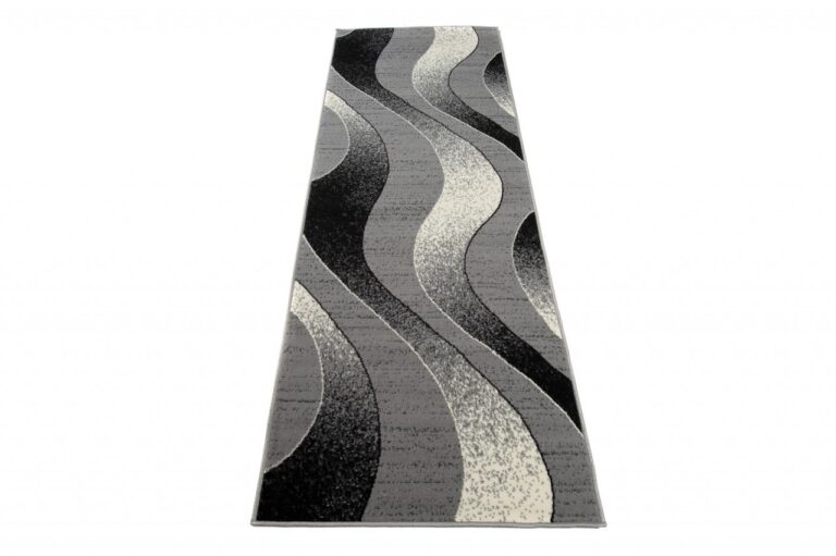 Tapis De Passage Dream Moderne Gris Clair Vagues