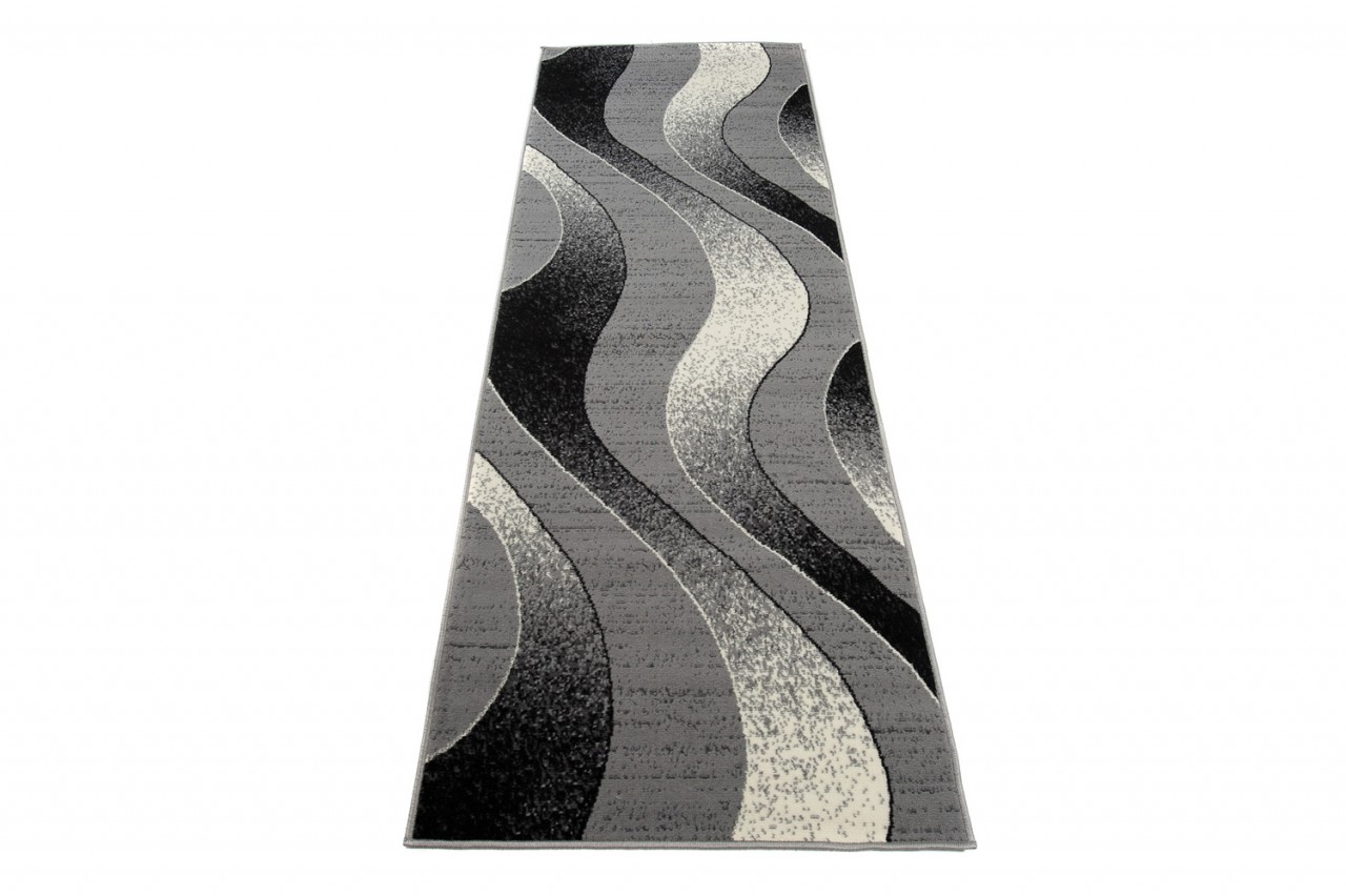 Tapis De Passage Dream Moderne Gris Clair Vagues