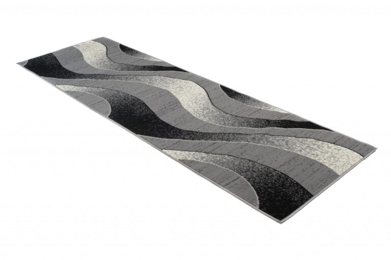 Tapis De Passage Dream Moderne Gris Clair Vagues