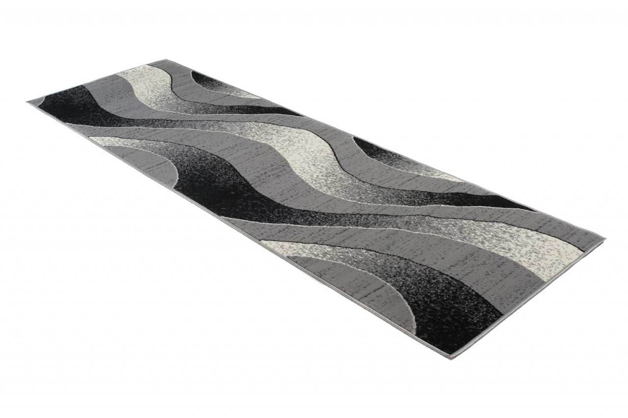Tapis De Passage Dream Moderne Gris Clair Vagues