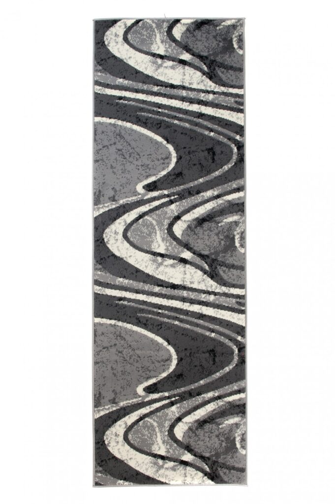 Tapis De Passage Dream Abstrait Gris Grandes Vagues