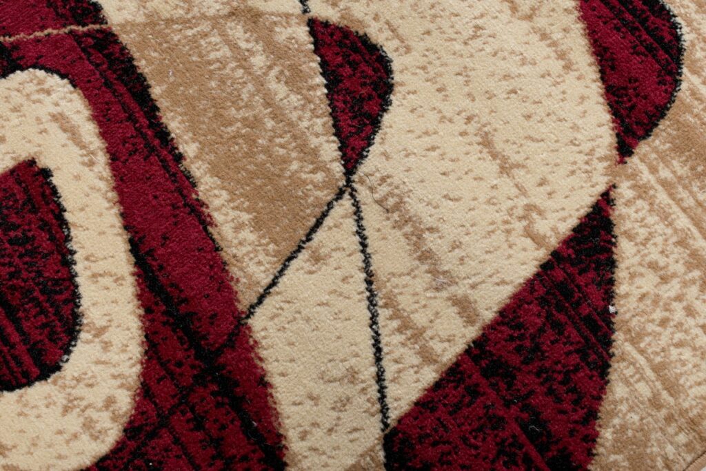 Tapis De Passage Dream Géométrique Crème Bordeaux Triangles