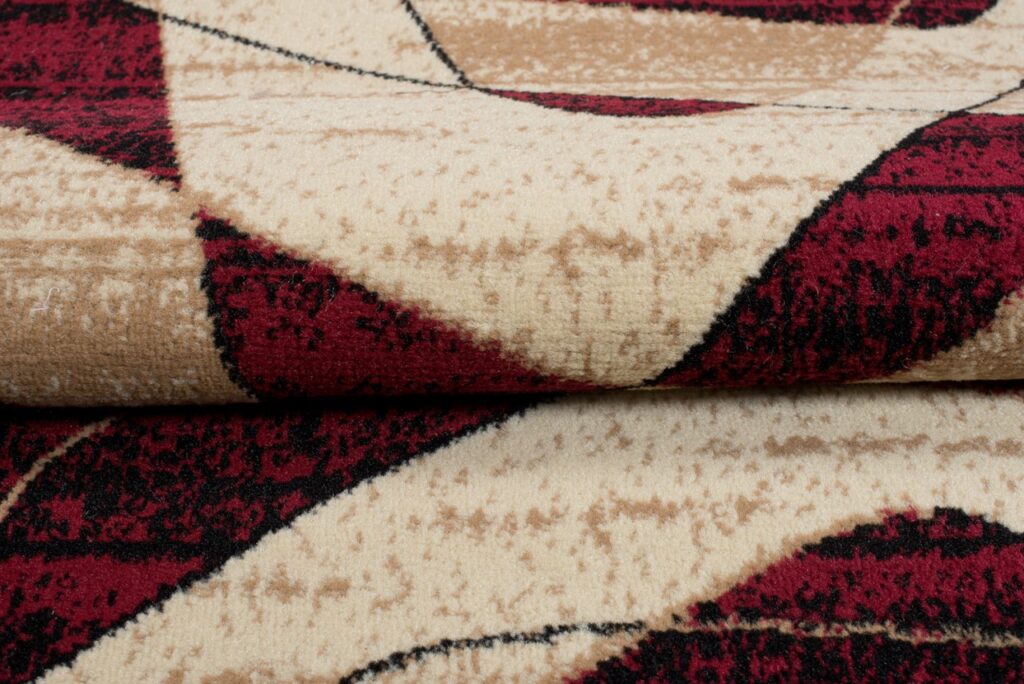 Tapis De Passage Dream Géométrique Crème Bordeaux Triangles