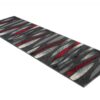 Tapis De Passage Dream Moderne Gris Rouge Lignes