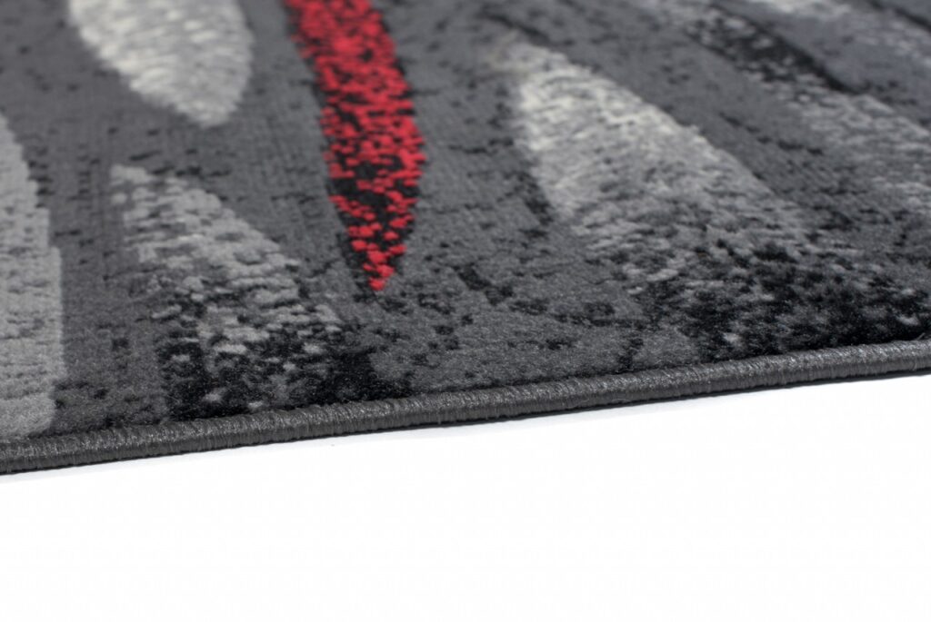 Tapis De Passage Dream Moderne Gris Rouge Lignes
