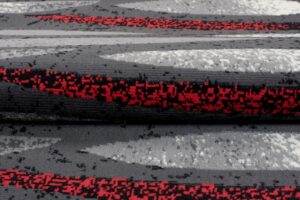 Tapis De Passage Dream Moderne Gris Rouge Lignes