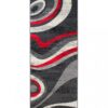 Tapis De Passage Dream Moderne Gris Foncé Rouge Vagues
