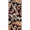 Tapis De Passage Dream Bordeaux Crème Ornements Feuilles
