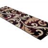 Tapis De Passage Dream Bordeaux Crème Ornements Feuilles
