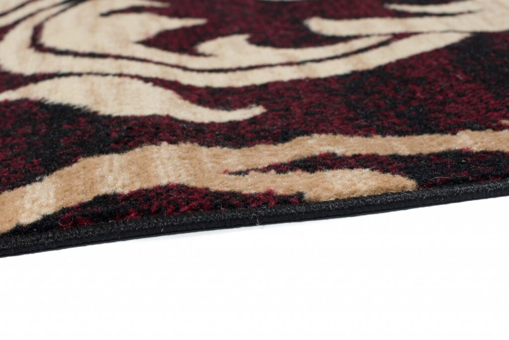 Tapis De Passage Dream Bordeaux Crème Ornements Feuilles