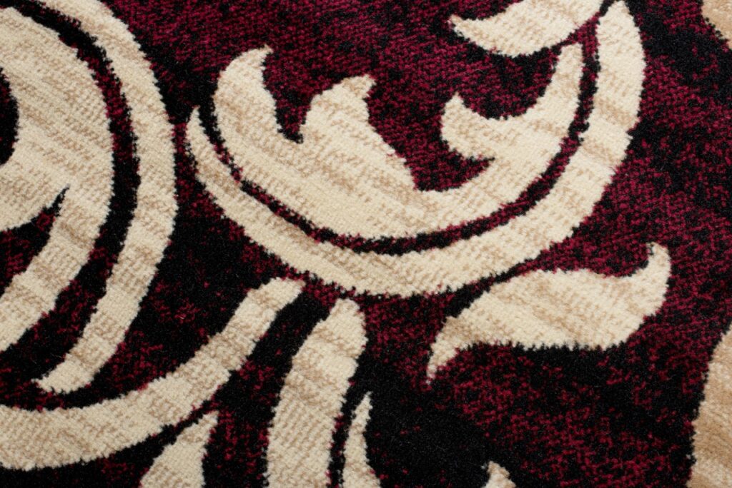 Tapis De Passage Dream Bordeaux Crème Ornements Feuilles