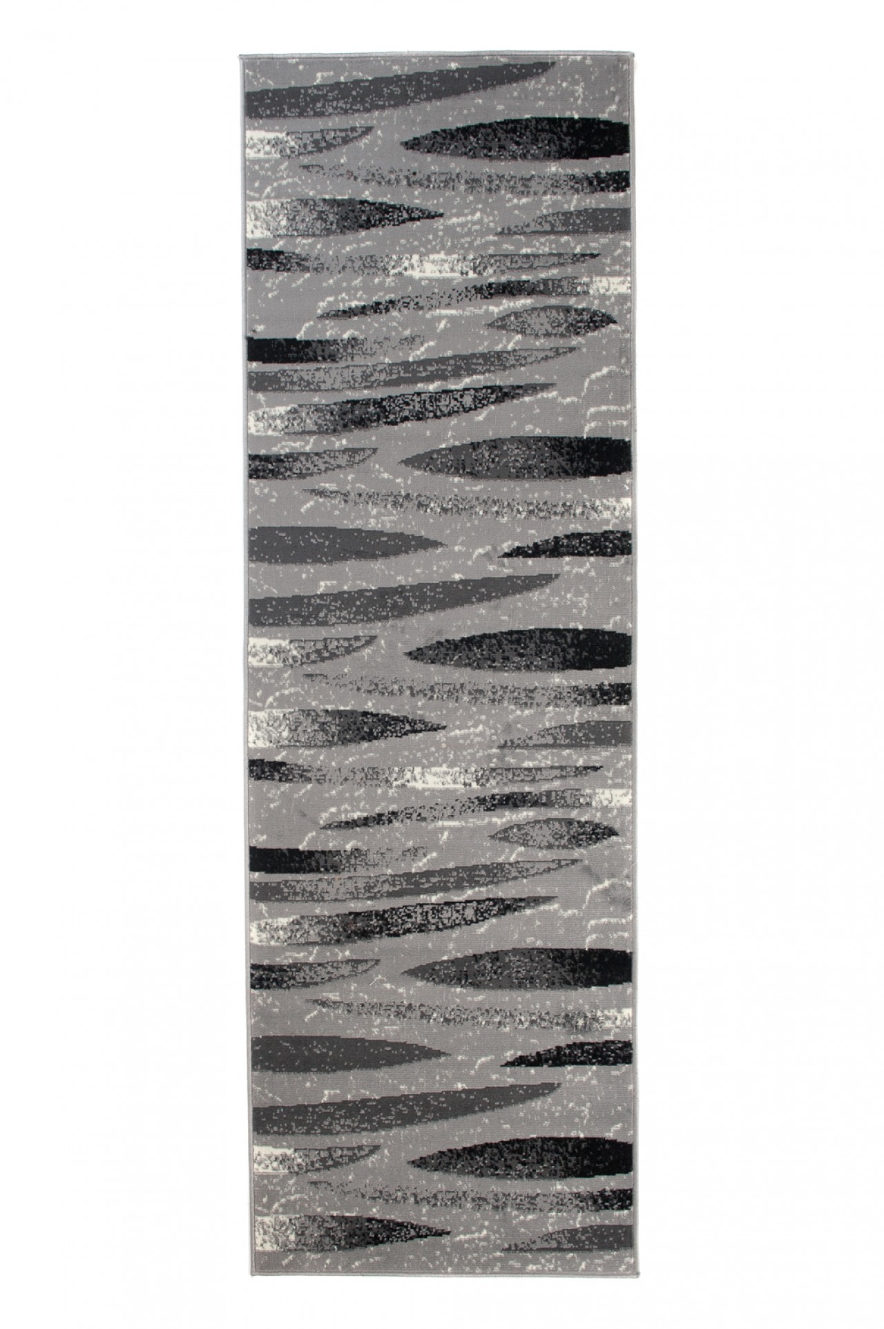 Tapis De Passage Dream Moderne Gris Noir Lignes
