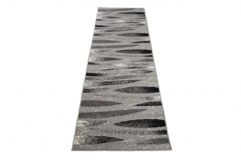 Tapis De Passage Dream Moderne Gris Noir Lignes