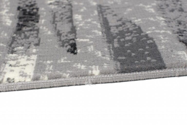 Tapis De Passage Dream Moderne Gris Noir Lignes