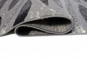 Tapis De Passage Dream Moderne Gris Noir Lignes