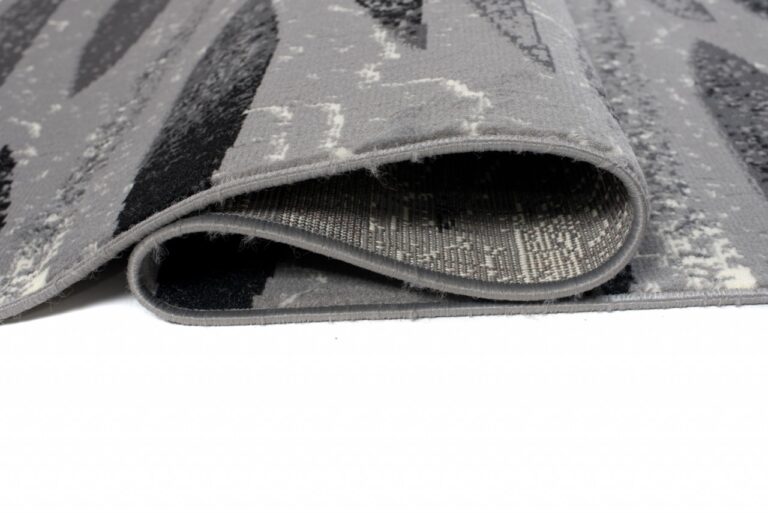 Tapis De Passage Dream Moderne Gris Noir Lignes