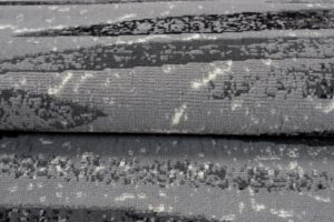 Tapis De Passage Dream Moderne Gris Noir Lignes